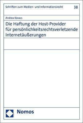 Cover for Kovacs · Die Haftung der Host-Provider fü (Bog) (2018)