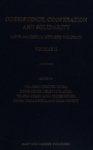 Cover for Silja Vöneky · Coexistence, Cooperation and Solidarity (2 Vol. Set) (Gebundenes Buch) (2011)