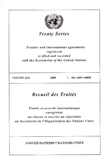 Cover for United Nations · Treaty Series 2631 (Paperback Book) (2013)