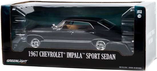 Cover for GreenLight 1:24 1967 Chevrolet Impala Sport Sedan · 1/24 1967 Chevrolet Impala Sport Sedan Tuxedo Black (MERCH)