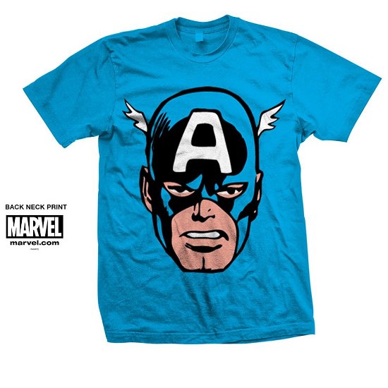 Marvel Comics Unisex T-Shirt: Captain America Big Head - Marvel Comics - Produtos - Bravado - 5055979904939 - 
