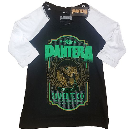 Pantera Ladies Raglan T-Shirt: Snakebit XXX Label - Pantera - Merchandise -  - 5056368651939 - 