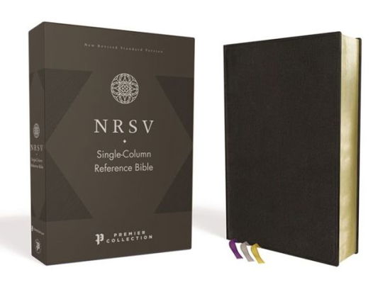 Cover for Zondervan · NRSV, Single-Column Reference Bible, Premium Goatskin Leather, Black, Premier Collection, Art Gilded Edges, Comfort Print (Læderbog) (2020)