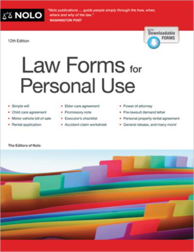 Law Forms for Personal Use - The Editors of Nolo Nolo - Książki - NOLO - 9781413330939 - 4 lipca 2023