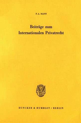 Cover for Mann · Beiträge zum internationalen Priva (Bog) (1976)