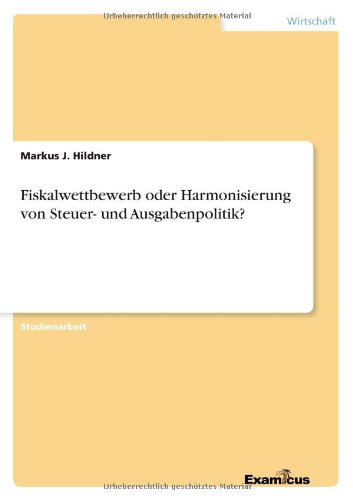 Cover for Hildner · Fiskalwettbewerb oder Harmonisi (Book) [German edition] (2012)