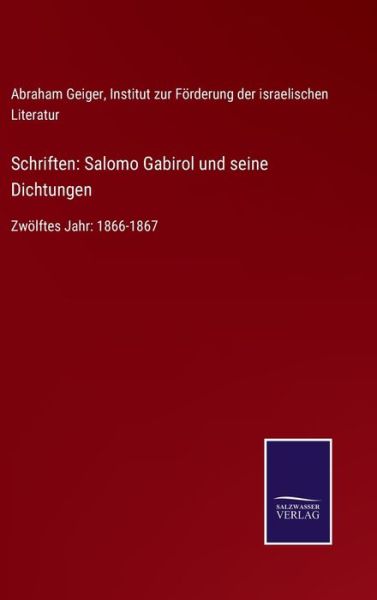 Cover for Abraham Geiger · Schriften (Hardcover Book) (2021)