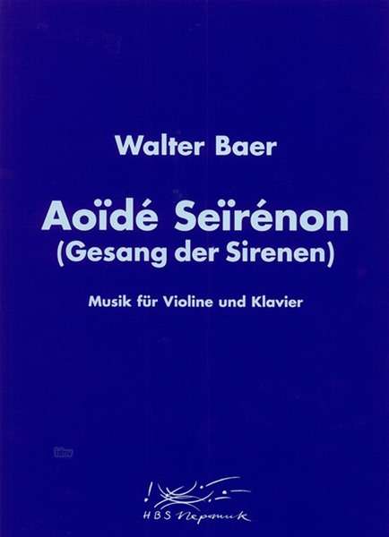 Cover for Baer · Aoïdé Seïrénon,Vl+Kl.MN9717 (Bok)