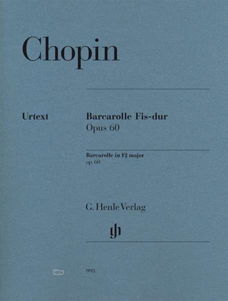 Cover for Chopin · Barcarolle Fis-dur Op.60.HN993 (Bog) (2018)