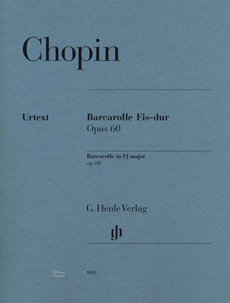 Barcarolle Fis-dur Op.60.HN993 - Chopin - Böcker - SCHOTT & CO - 9790201809939 - 6 april 2018