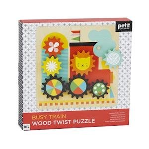 Cover for Petit Collage · Busy Trains Wooden Twist Puzzle (Jigsaw Puzzle) (2021)