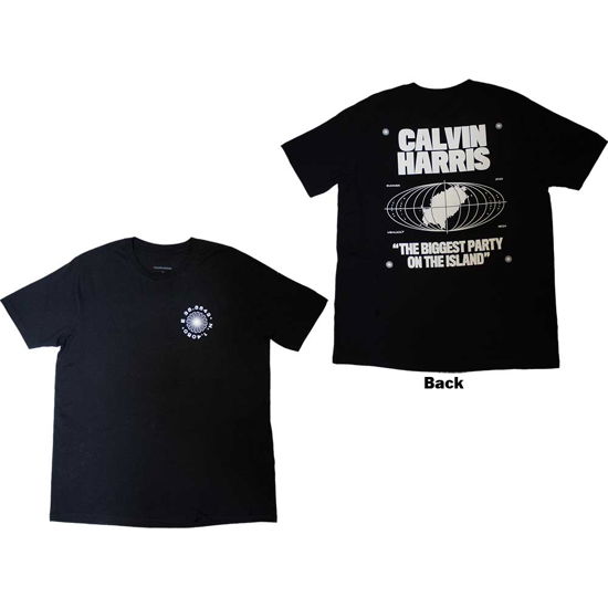 Calvin Harris Unisex T-Shirt: Ibiza Map (Back Print & Ex-Tour) - Calvin Harris - Merchandise -  - 5056737233940 - 