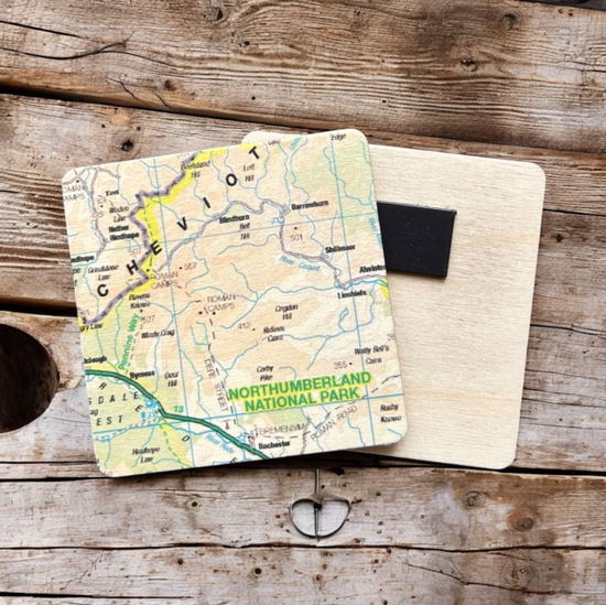 Cover for OS Map Wooden Square Magnet - Northumberland National Park (MERCH) (2025)