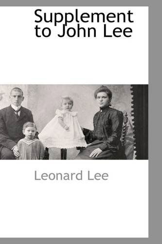 Cover for Leonard Lee · Supplement to John Lee (Paperback Book) (2009)