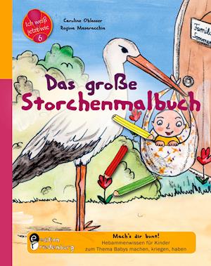 Cover for Caroline Oblasser · Das große Storchenmalbuch - Mach's dir bunt! Hebammenwissen für Kinder zum Thema Babys machen, kriegen, haben (Taschenbuch) (2021)