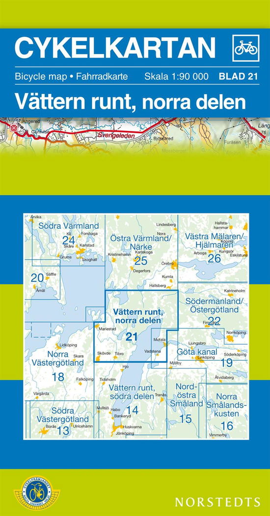 Cover for Norstedts · Cykelkartan: Vättern runt. Norra delen (Hardcover Book) (2012)