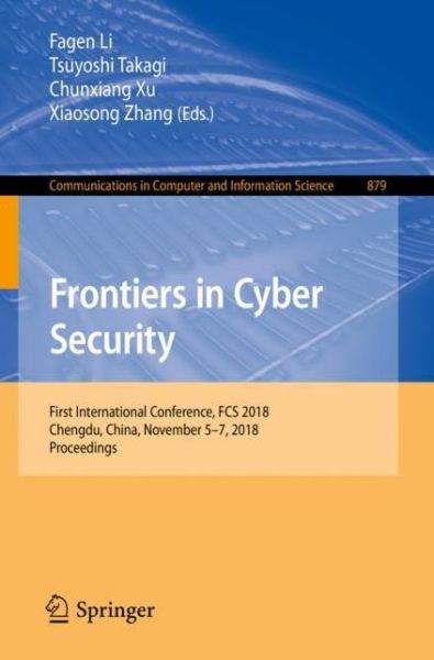 Cover for Frontiers in Cyber Security (Book) [1st ed. 2018 edition] (2018)