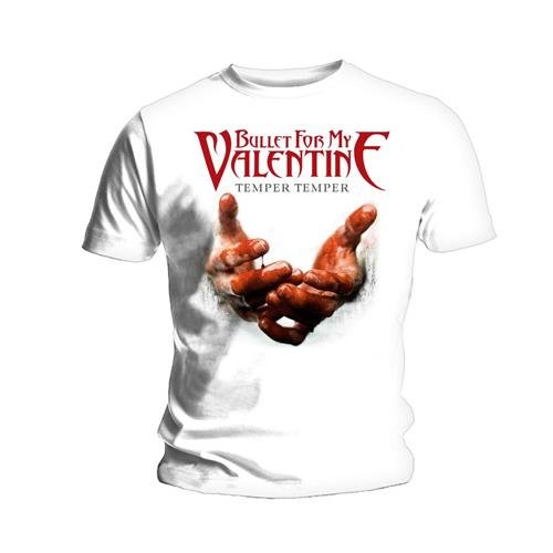 Cover for Bullet For My Valentine · Bullet For My Valentine Unisex T-Shirt: Temper Temper Blood Hands (T-shirt) [size S] [White - Unisex edition] (2015)