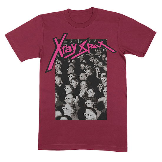 X-Ray Spex Unisex T-Shirt: 3D Cinema (Maroon Red) - X-Ray Spex - Merchandise -  - 5056821092941 - December 20, 2024