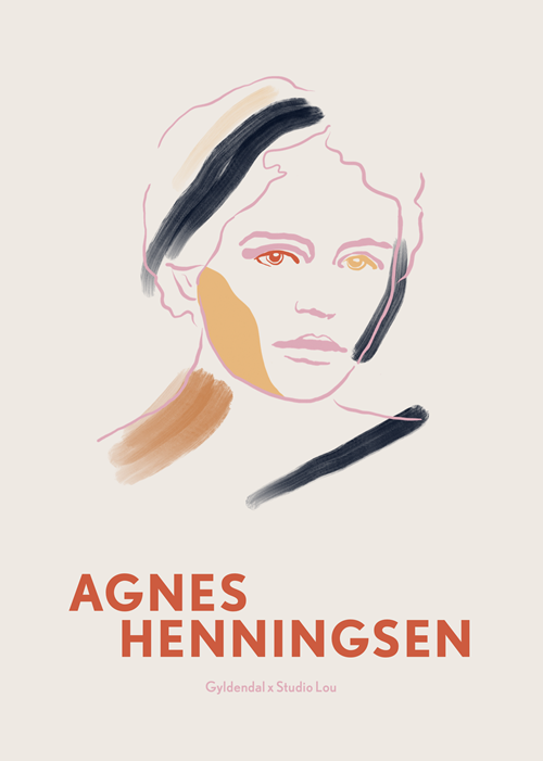 Cover for Agnes Henningsen · Plakat, Agnes Henningsen-portræt (rød) (Poster) [1. Painos] (2018)