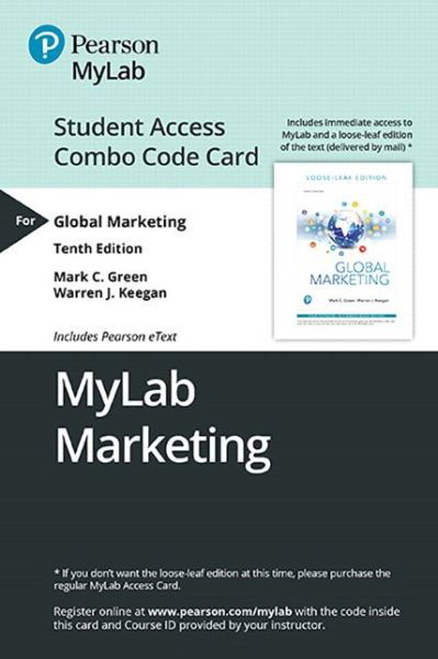 Cover for Mark Green · MyLab Marketing with Pearson eText -- Combo Access Card -- for Global Marketing (Trycksaker) (2019)