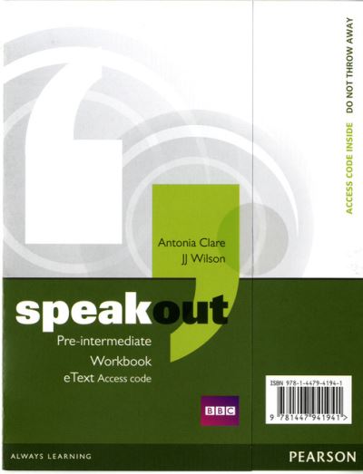 Cover for Antonia Clare · Speakout Pre-Intermediate Workbook eText Access Card - speakout (N/A) [Student edition] (2013)