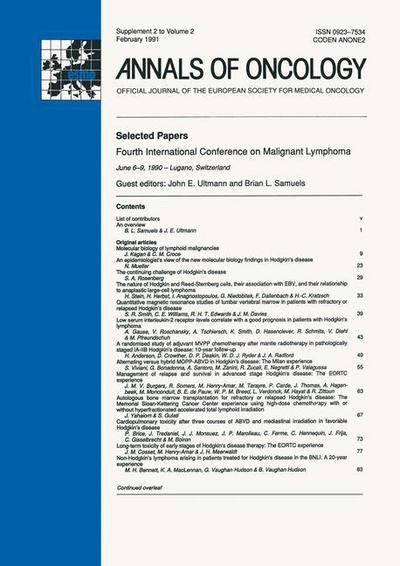 Cover for European Society for Medical Oncology · Annals of Oncology: Official Journal of the European Society for Medical Oncology (Paperback Book) [1991 edition] (1990)