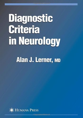 Cover for Alan J. Lerner · Diagnostic Criteria in Neurology - Current Clinical Neurology (Paperback Book) [Softcover reprint of hardcover 1st ed. 2006 edition] (2010)