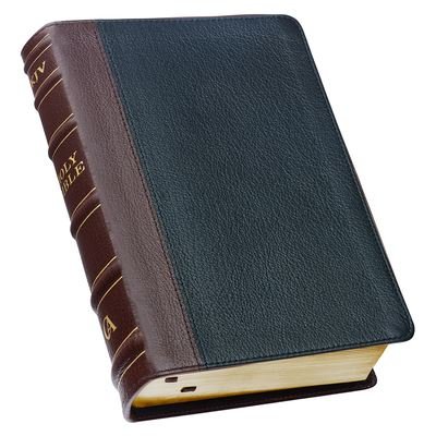 Cover for Christian Art Publishers · KJV Study Bible, Large Print Premium Full Grain Leather w/Thumb Index, King James Version Holy Bible, Black / Burgundy (Leather Book) (2023)