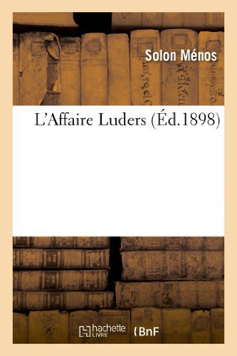 Cover for Menos-s · L Affaire Luders (Paperback Book) [French edition] (2013)