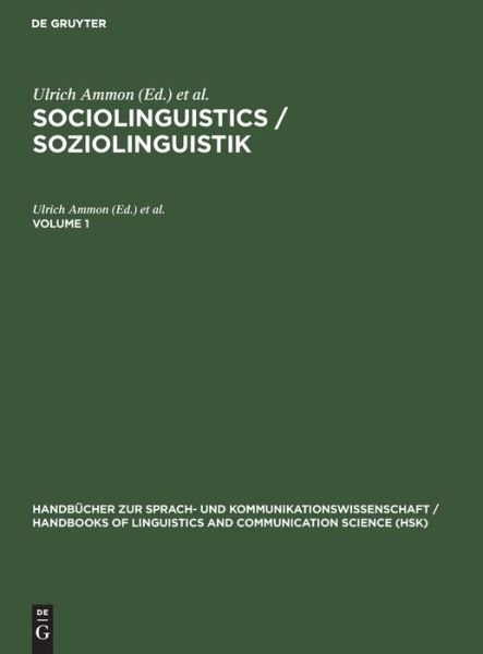 Cover for Ulrich Ammon · Sociolinguistics (Gebundenes Buch) (1987)