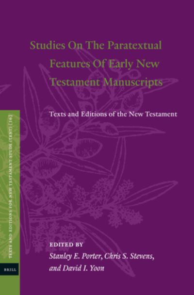 Cover for Stanley E. Porter · Studies on the Paratextual Features of Early New Testament Manuscripts (Buch) (2023)