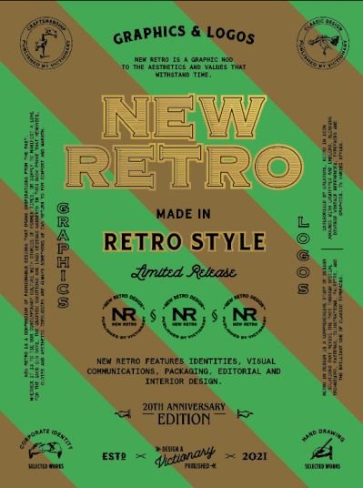 NEW RETRO: 20th Anniversary Edition: Graphics & Logos in Retro Style - Victionary - Livros - Victionary - 9789887462941 - 26 de agosto de 2021