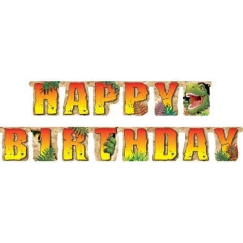 Dino Letterslinger Happy Birthday 220cm - Haza Witbaard - Koopwaar -  - 0073525935942 - 