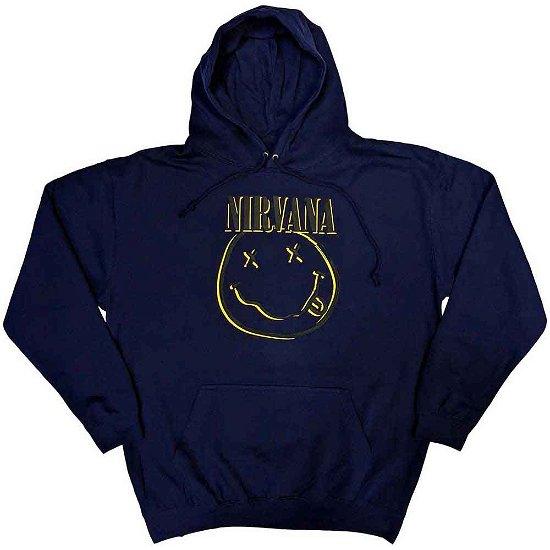 Nirvana Unisex Pullover Hoodie: Inverse Happy Face - Nirvana - Koopwaar -  - 5056561018942 - 
