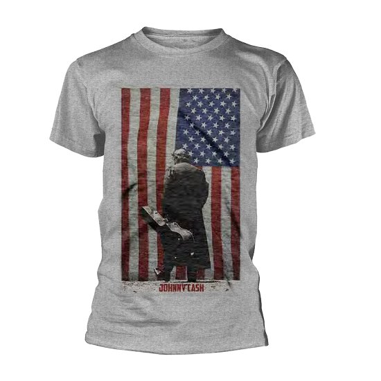 Cover for Johnny Cash · Johnny Cash: American Flag (T-Shirt Unisex Tg. L) (N/A) [size L] [Grey edition] (2017)