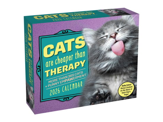 Cover for Andrews McMeel Publishing · Cats Are Cheaper Than Therapy 2026 Day-to-Day Calendar: More Than 365 Cats (Calendar) (2025)