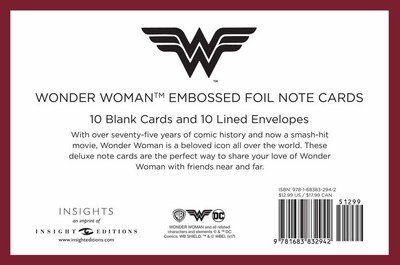 DC Comics: Wonder Woman Embossed Foil Note Cards - Insight Editions - Libros - Insight Editions - 9781683832942 - 10 de abril de 2018