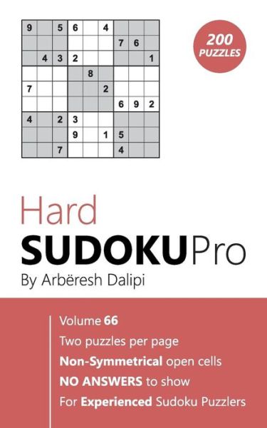 Hard Sudoku Pro - Arberesh Dalipi - Książki - Createspace Independent Publishing Platf - 9781976518942 - 18 września 2017