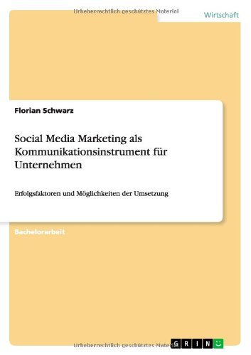 Cover for Schwarz · Social Media Marketing als Komm (Book) [German edition] (2013)