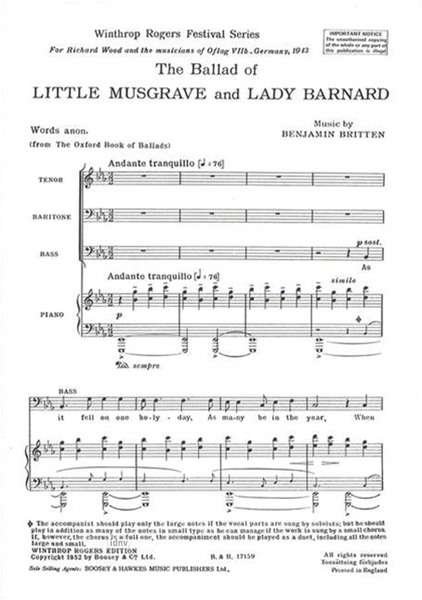 Cover for Britten · Ballad of Litt.ChorPt.BH5400049 (Bog)
