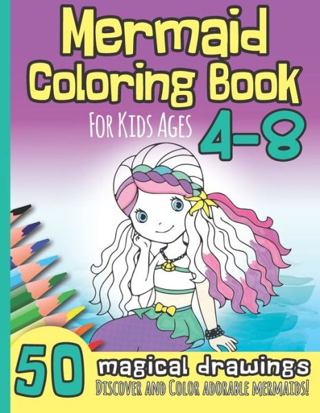 Cover for Sabsi Printables · Mermaid Coloring Book for Kids Ages 4-8 (Paperback Book) (2020)