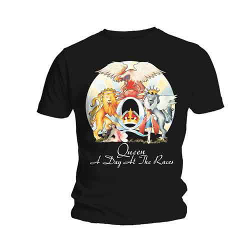 Queen Unisex T-Shirt: A Day At The Races (Black) - Queen - Produtos - Bravado - 5023209342943 - 9 de junho de 2014