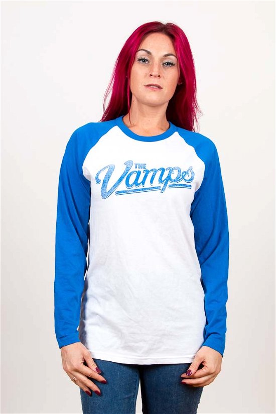 Cover for Vamps - The · The Vamps Ladies Raglan T-Shirt: Ball (Back Print) (T-shirt) [size S] [White, Blue - Ladies edition]