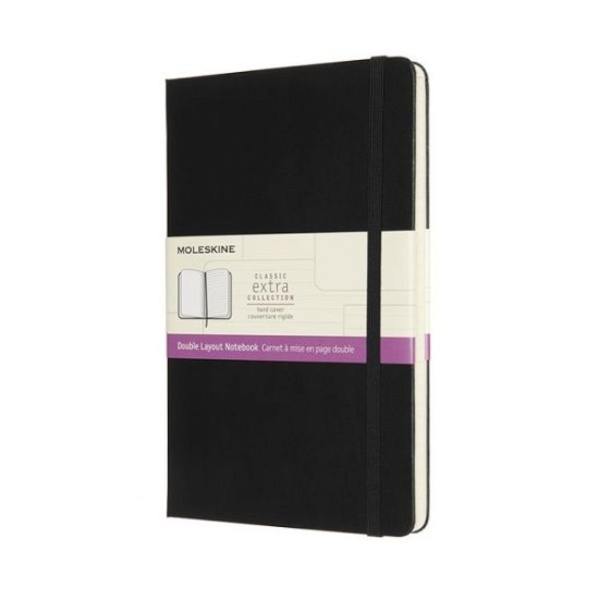 Moleskine Large Double Layout Plain and Ruled Hardcover Notebook: Black - Moleskine - Books - Moleskine - 8056420852943 - April 26, 2021