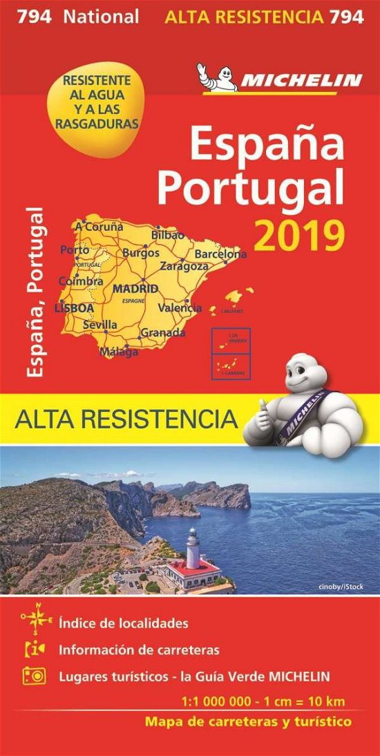 Cover for Michelin · Michelin National Maps: Spain &amp; Portugal: High Resistance 2019 (Hardcover Book) (2019)