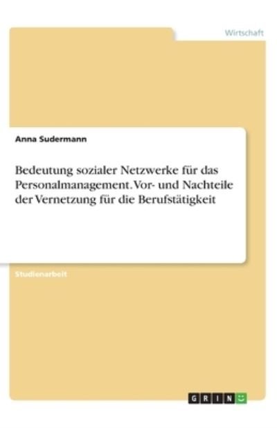 Cover for Sudermann · Bedeutung sozialer Netzwerke (N/A)