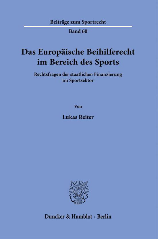 Cover for Reiter · Das Europäische Beihilferecht im (N/A) (2021)