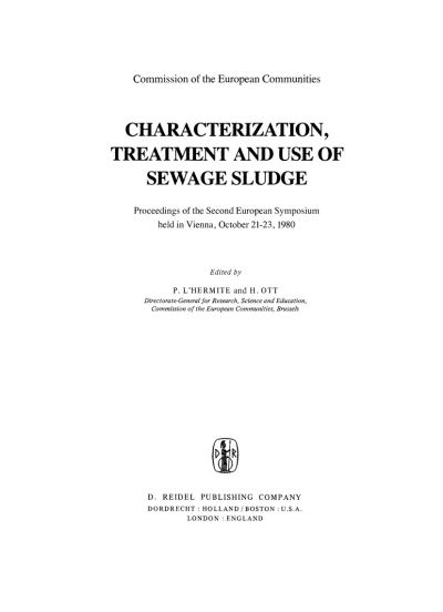 Cover for P L\'hermite · Characterization, Treatment and Use of Sewage Sludge: Proceedings of the Second European Symposium held in Vienna, October 21-23, 1980 (Hardcover Book) [1981 edition] (1981)