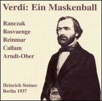 Verdi / Rosvaenge / Reinmar / Ranczak / Steiner · Masked Ball / Berlin 1937 Performance (CD) (2006)